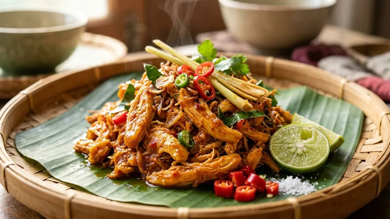 Resep Ayam Suwir Sisit Khas Bali Bumbu Merah Pedas Gurih Segar